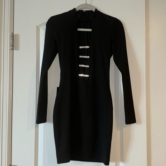 NWT bebe mini vegas rhinestone bar dress - Picture 1 of 7